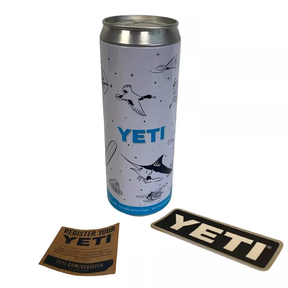 2 Yeti Slim Insert Stash Can 12oz Tall Colster Sticker Nautical Limited Edition